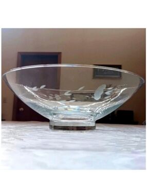 Vintage Princess House Large Crystal Bowl | Heritage Etched Pattern